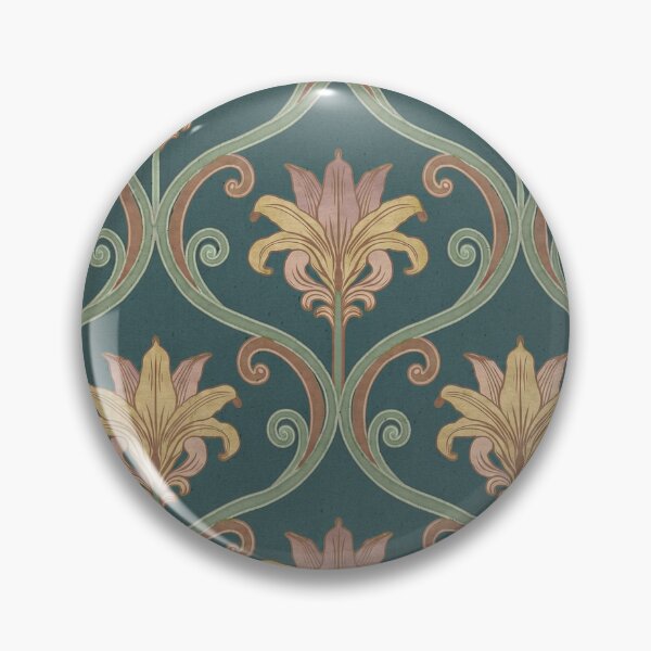 Item preview, Elegant Lilies & Vines on Teal Luxury Pattern designed and sold by mittie101.