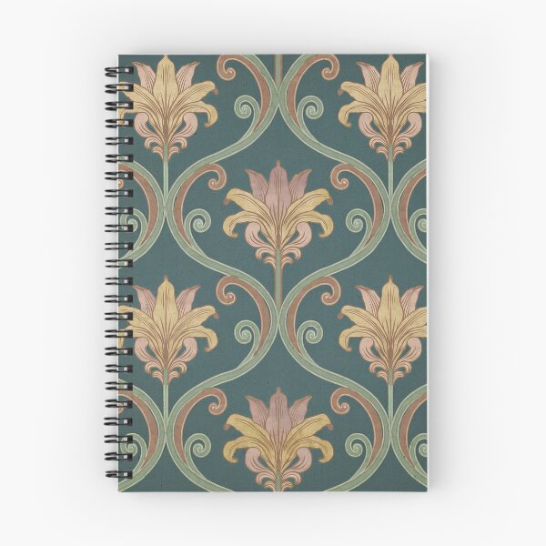 Item preview, Elegant Lilies & Vines on Teal Luxury Pattern designed and sold by mittie101.