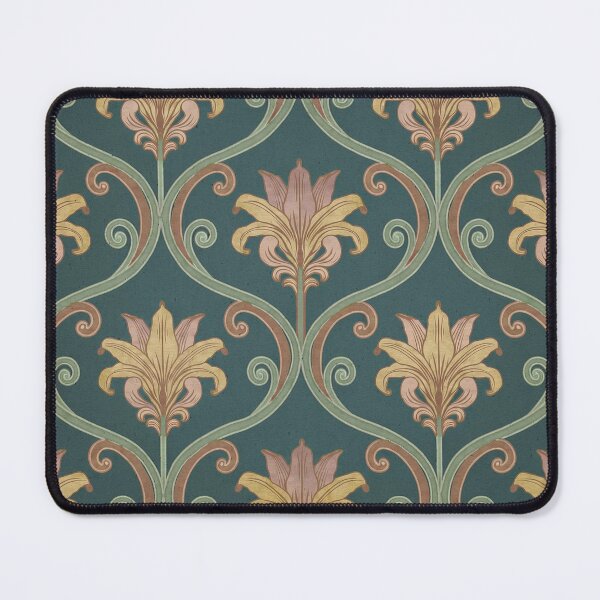 Item preview, Elegant Lilies & Vines on Teal Luxury Pattern designed and sold by mittie101.