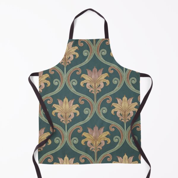 Item preview, Elegant Lilies & Vines on Teal Luxury Pattern designed and sold by mittie101.