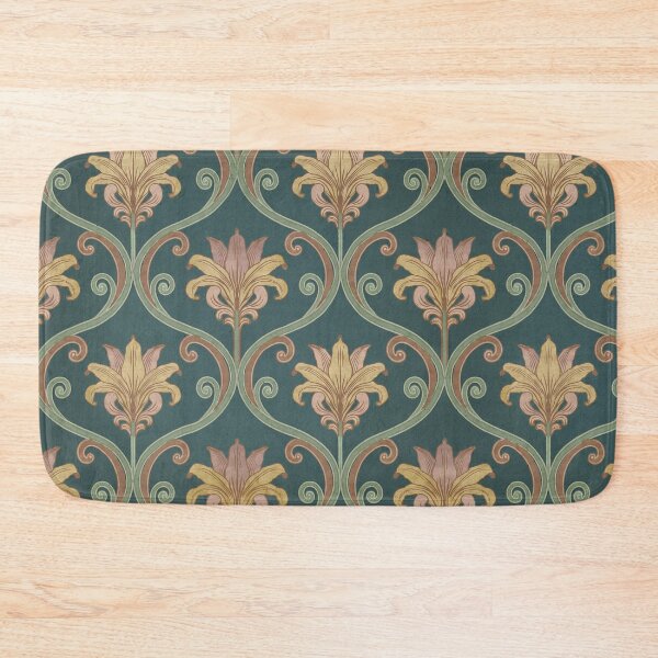 Item preview, Elegant Lilies & Vines on Teal Luxury Pattern designed and sold by mittie101.