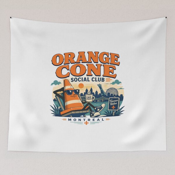 Item preview, Orange Cone Social Club Montreal Funny designed and sold by Fenay Designs.
