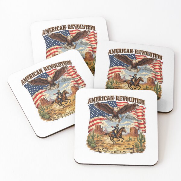 Item preview, American Revolution T-Shirt – Freedom Rides Again Patriotic Western Eagle Design designed and sold by Puraenergia Stickers.