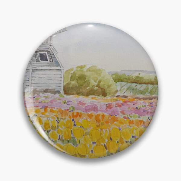 Item preview, colourful tulips fields watercolour painting  designed and sold by ColorandColor.