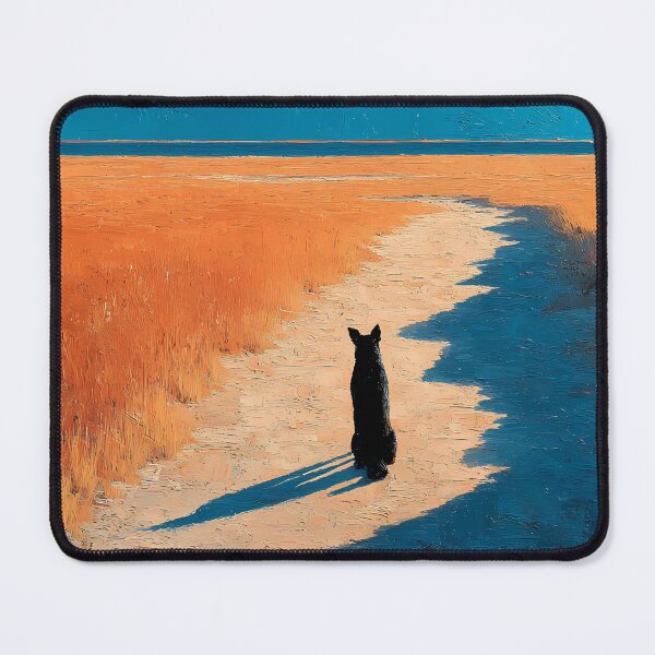 Item preview, Solitary Dog in Vast Desert Oil Painting designed and sold by WoofPalette.