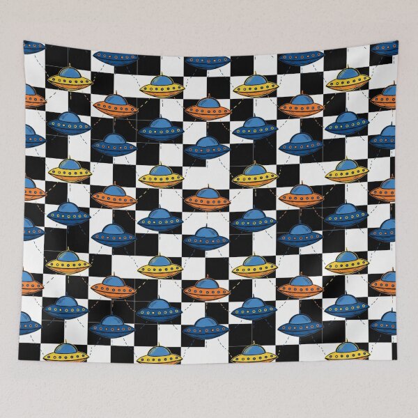 Item preview, Yellow | Blue | Orange UFO Pattern designed and sold by Sector 99.