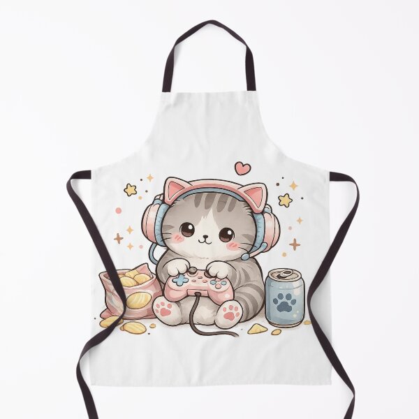 Item preview, Kawaii Gamer Cat RGB Neon Cute Gaming Cat Headset Sticker designed and sold by Cute-Corne.