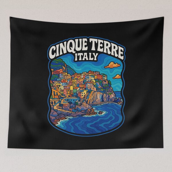 Item preview, Cinque Terre Italy Trippy Art Travel designed and sold by TomFrontierArt.