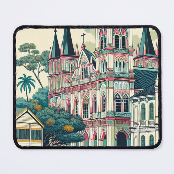 Item preview, Paramaribo Suriname Ukiyo-e Japanese Woodblock Style - Saint Peter and Paul Cathedral designed and sold by Vandy Fullam.