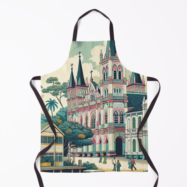 Item preview, Paramaribo Suriname Ukiyo-e Japanese Woodblock Style - Saint Peter and Paul Cathedral designed and sold by Vandy Fullam.