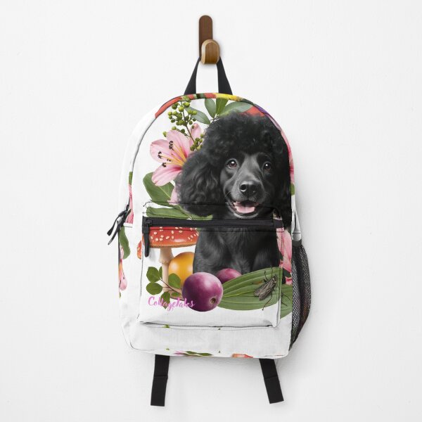 Item preview, Black Poodle Floral Collage Tales | Dog Portrait Breed Bug Flowers Mushrooms Fruits Herbs Lily Dog Lovers designed and sold by LisaTumi.art.