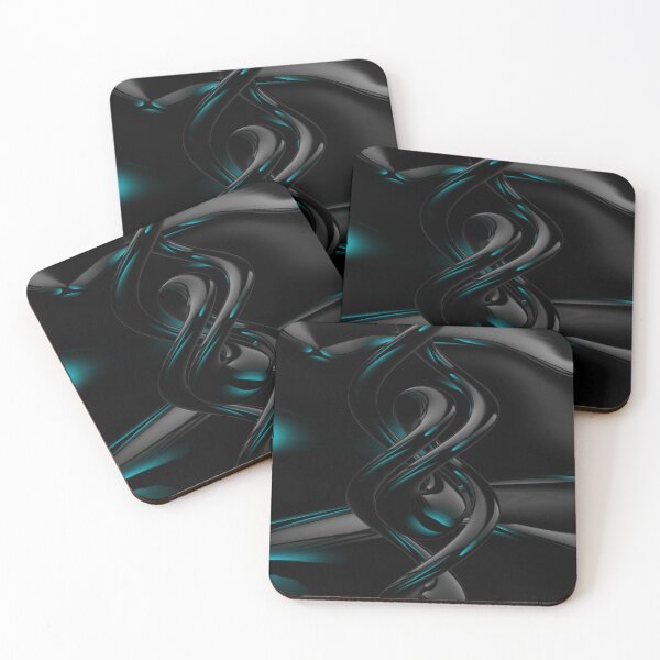 Item preview, Liquid Metal Cyan Glow Abstract 3D designed and sold by Gisleyson.