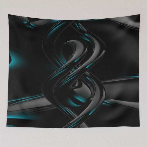 Item preview, Liquid Metal Cyan Glow Abstract 3D designed and sold by Gisleyson.