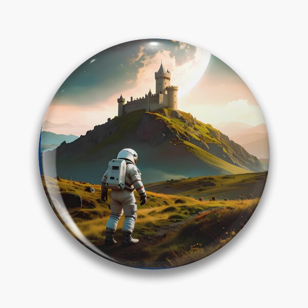 Item preview, An astronaut looks at castle on another planet designed and sold by Creative Visualize.