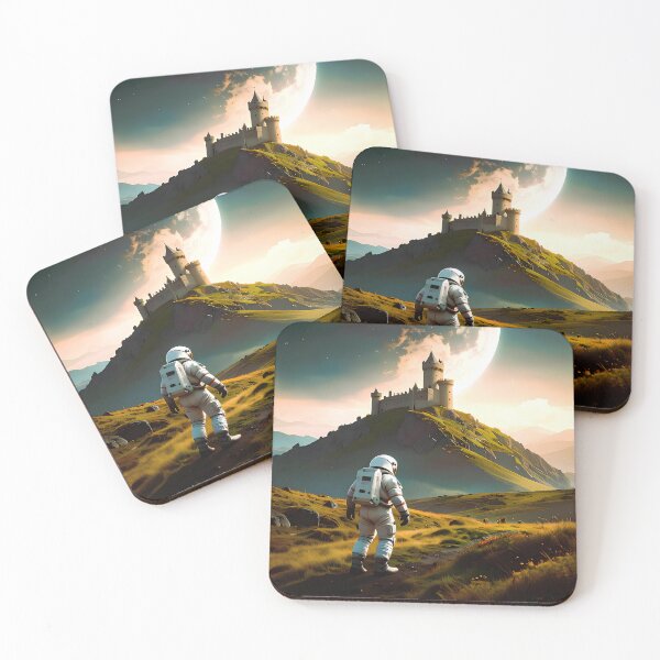 Item preview, An astronaut looks at castle on another planet designed and sold by Creative Visualize.
