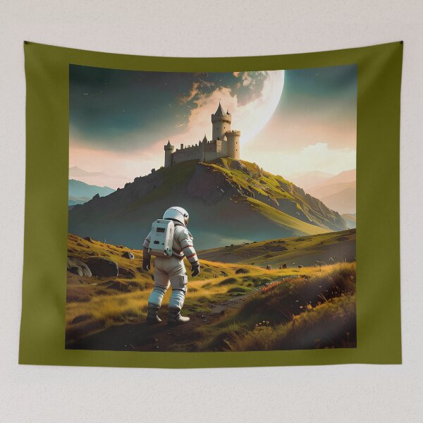 Item preview, An astronaut looks at castle on another planet designed and sold by Creative Visualize.
