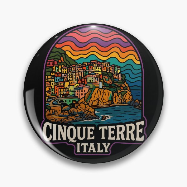 Item preview, Cinque Terre Italy Retro Trippy Art Travel designed and sold by TomFrontierArt.