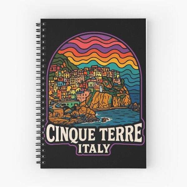 Item preview, Cinque Terre Italy Retro Trippy Art Travel designed and sold by TomFrontierArt.