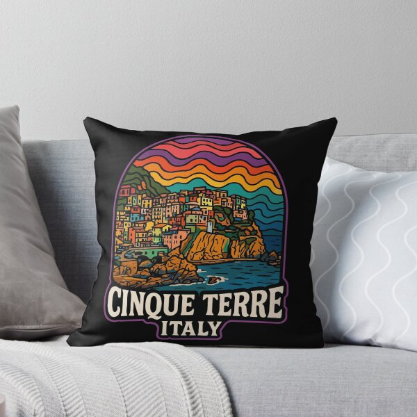 Item preview, Cinque Terre Italy Retro Trippy Art Travel designed and sold by TomFrontierArt.