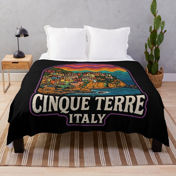Item preview, Cinque Terre Italy Retro Trippy Art Travel designed and sold by TomFrontierArt.