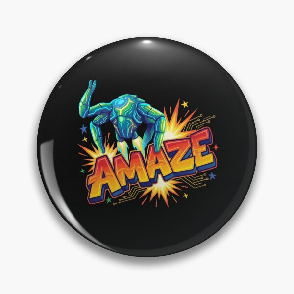 Item preview, Futuristic Robot Tech Explosion with Amaze Word Art designed and sold by maydebanxin.