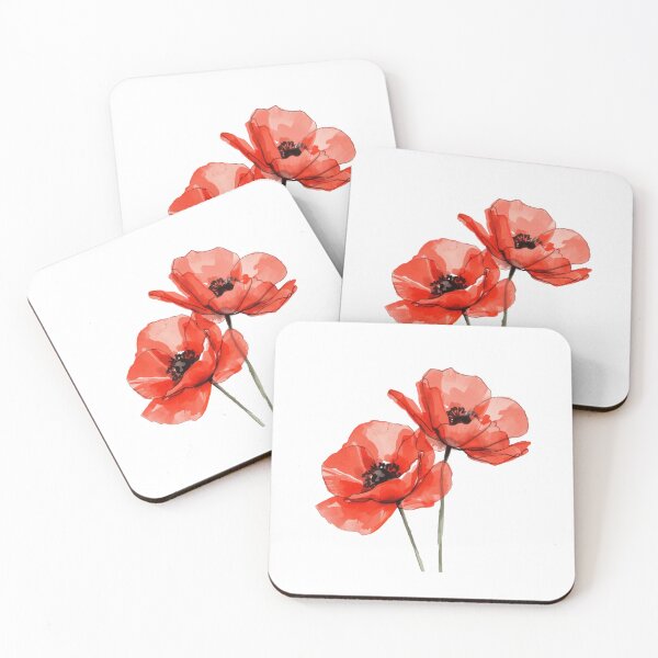 Item preview, Red poppy watercolor designed and sold by uunaa.