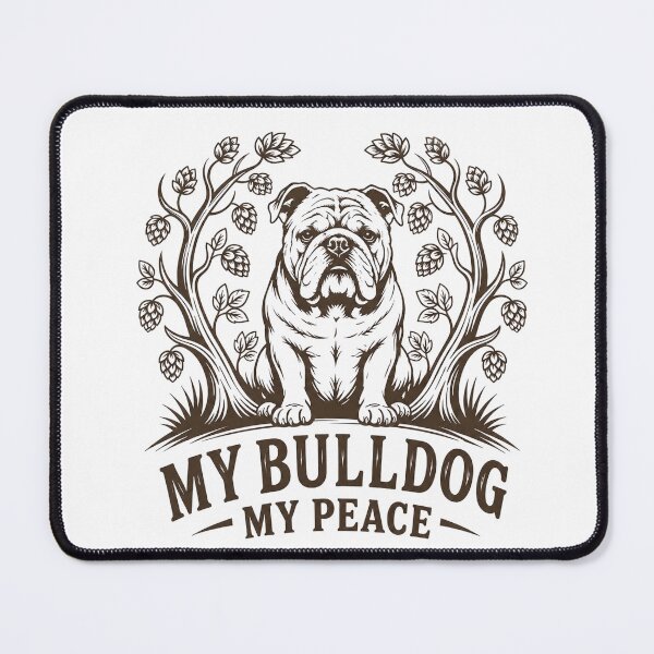 Item preview, My Bulldog My Peace T-Shirt – Vintage Bulldog Graphic Tee for Dog Lovers designed and sold by RALYSHOP.