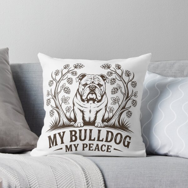 Item preview, My Bulldog My Peace T-Shirt – Vintage Bulldog Graphic Tee for Dog Lovers designed and sold by RALYSHOP.