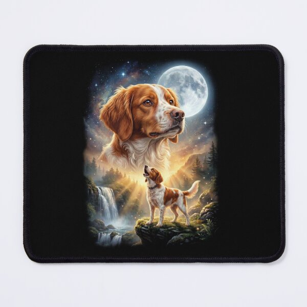 Item preview, Brittany Howling Moon Art Dog Lover designed and sold by DoodleTortle.