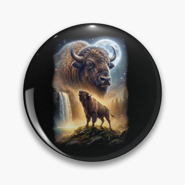 Item preview, Buffalo Howling Moon Art Animal Lover designed and sold by DoodleTortle.