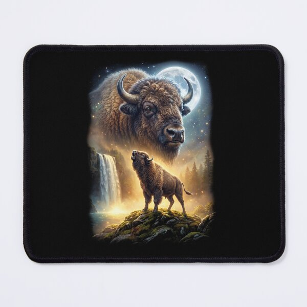 Item preview, Buffalo Howling Moon Art Animal Lover designed and sold by DoodleTortle.