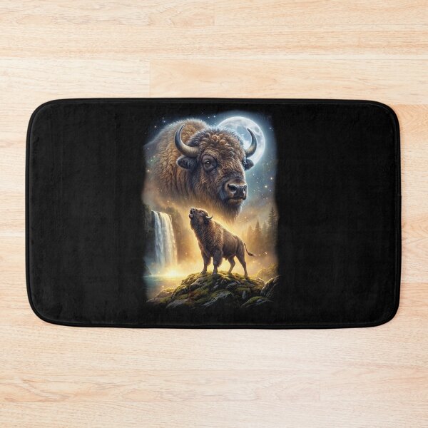 Item preview, Buffalo Howling Moon Art Animal Lover designed and sold by DoodleTortle.