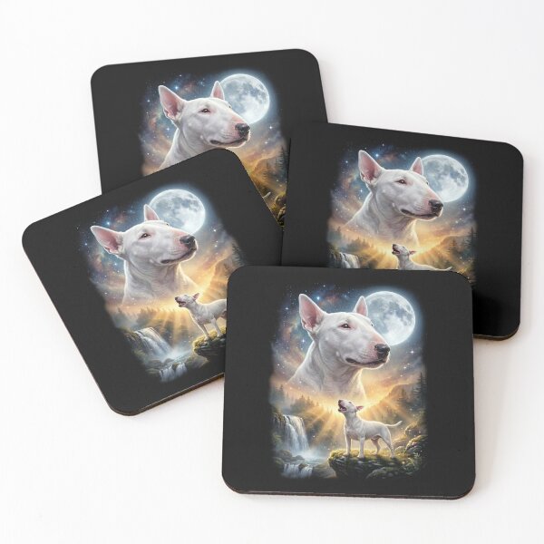Item preview, Bull Terrier Howling Moon Art Dog Lover designed and sold by DoodleTortle.