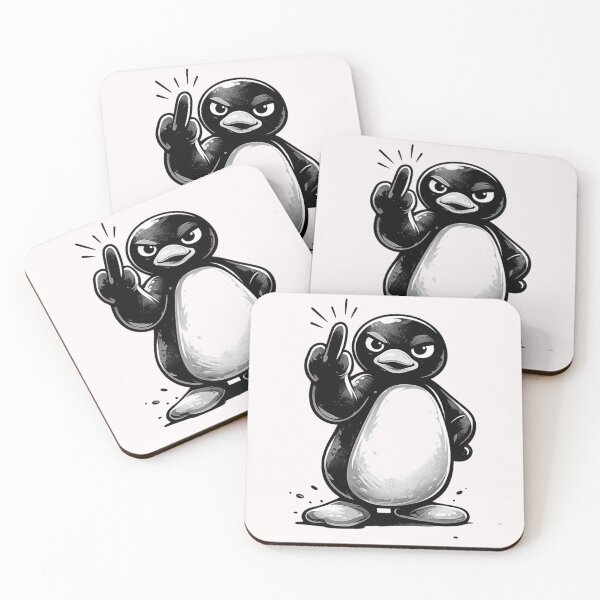 Item preview, Funny Black and White Rebel Penguin Cartoon T-Shirt Design | Humorous Monochrome Animal Graphic designed and sold by Aniahck.
