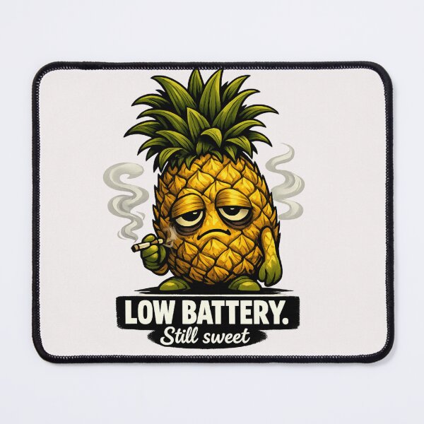 Item preview, Low Battery Still Sweet Pineapple Funny Aesthetic T-Shirt Design designed and sold by Aniahck.