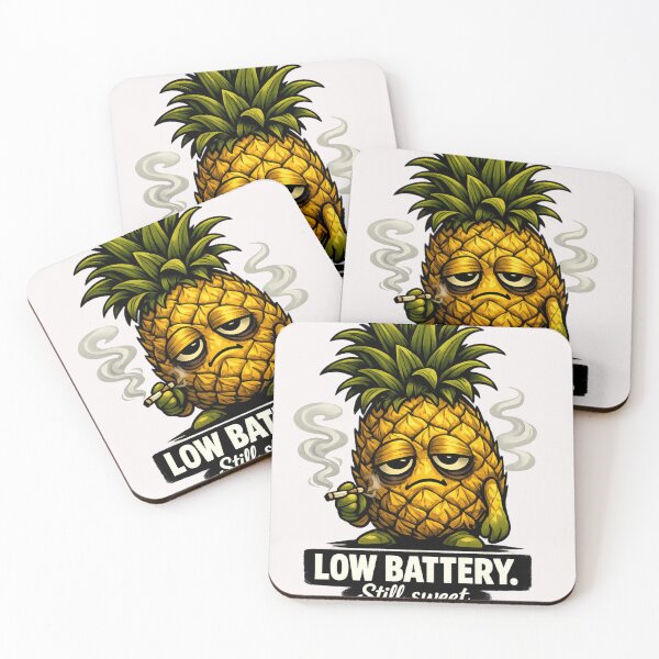 Item preview, Low Battery Still Sweet Pineapple Funny Aesthetic T-Shirt Design designed and sold by Aniahck.