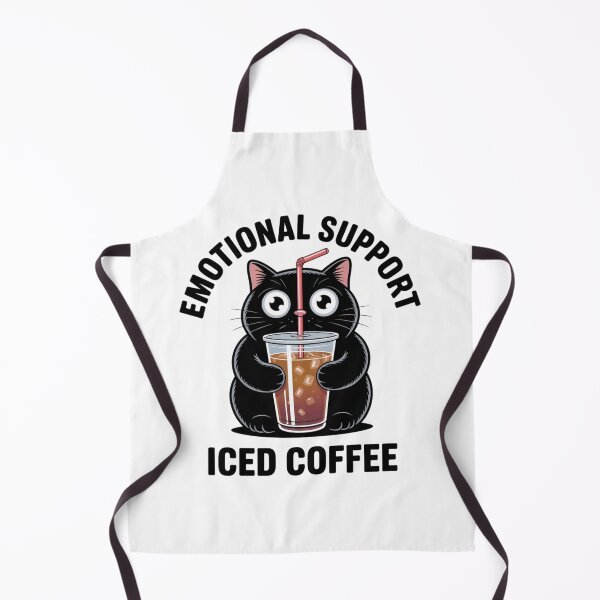Item preview, Funny Emotional Support Iced Coffee Black Cat Sticker designed and sold by Mr-wow.