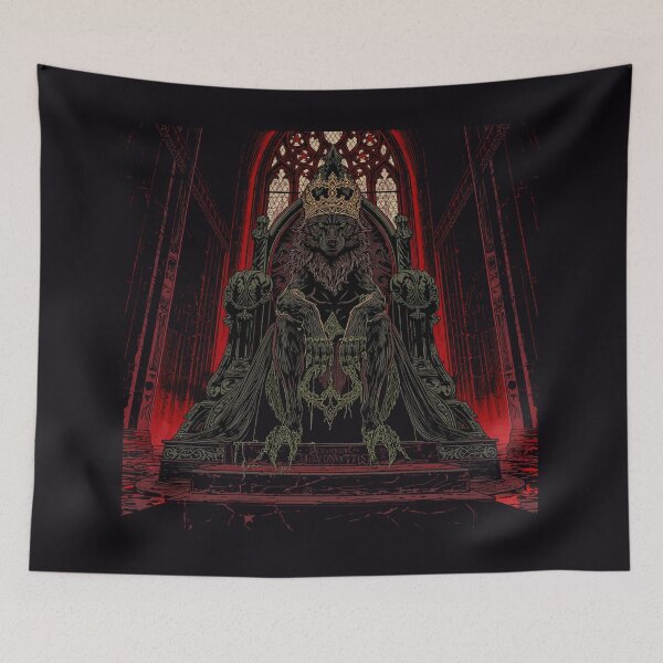 Item preview, Gothic Wolf King Cathedral Throne Dark Art - Rex Veneni designed and sold by GeoWhimsy Studio.