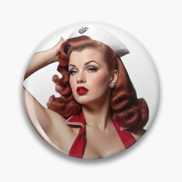 Item preview, Vintage Sailor Pin-Up Girl - Retro Nautical Rockabilly Redhead designed and sold by MissSaylor.