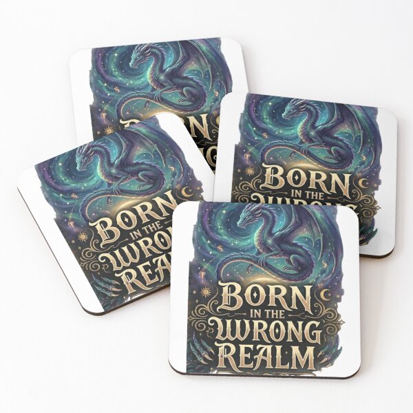 Item preview, Born in the Wrong Realm Fantasy Dragon Aesthetic Design, Magical Medieval Quote Art designed and sold by NA-art725.