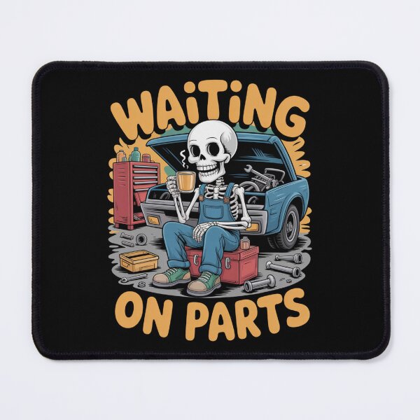 Item preview, Waiting On Parts — Skeleton Mechanic Coffee Shirt V6 designed and sold by DarylWelsh2024.