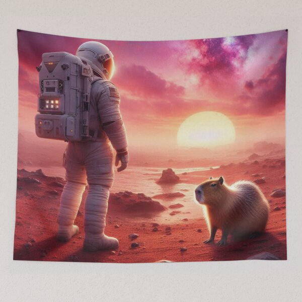 Item preview, Cosmic Encounter – Astronaut & Capybara designed and sold by Dogandesighn.