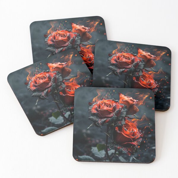 Item preview, Burning Roses – Dark Floral Fire Aesthetic designed and sold by VelvetThornsArt.