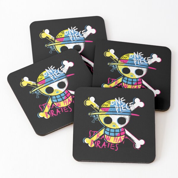 Item preview, Neon Straw Hat Pirates Jolly Roger | Vibrant Anime Grunge Fan Art designed and sold by Alluka Brand.