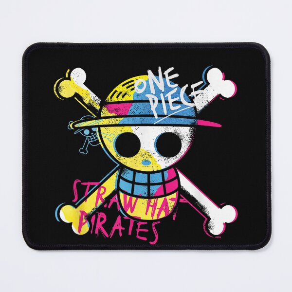 Item preview, Neon Straw Hat Pirates Jolly Roger | Vibrant Anime Grunge Fan Art designed and sold by Alluka Brand.