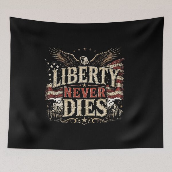 Item preview, Liberty Never Dies T-Shirt – Vintage American Freedom Eagle Design designed and sold by Puraenergia Stickers.
