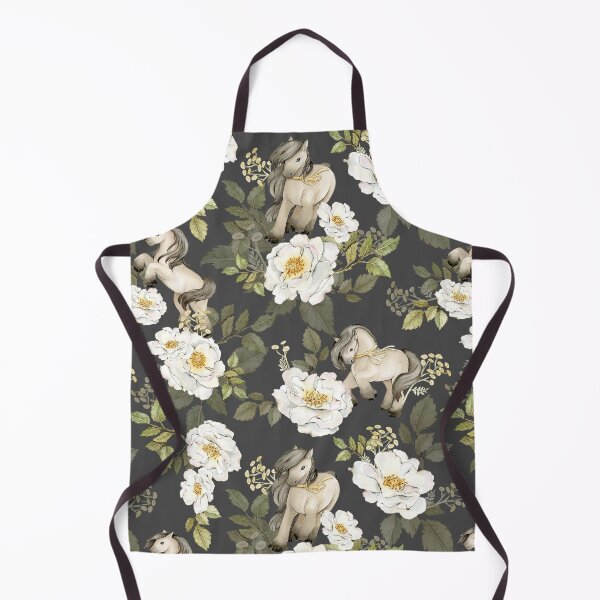 Artikelvorschau, Vintage-Aquarell-Pferde- und weiße Rosen-Blumenmuster entworfen und verkauft von SylaCreates.