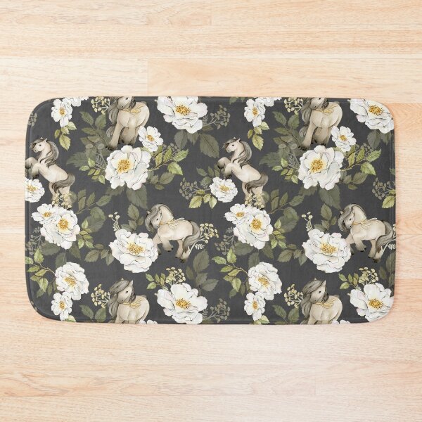 Item preview, Vintage Watercolor Horses and White Roses Floral Pattern designed and sold by SylaCreates.