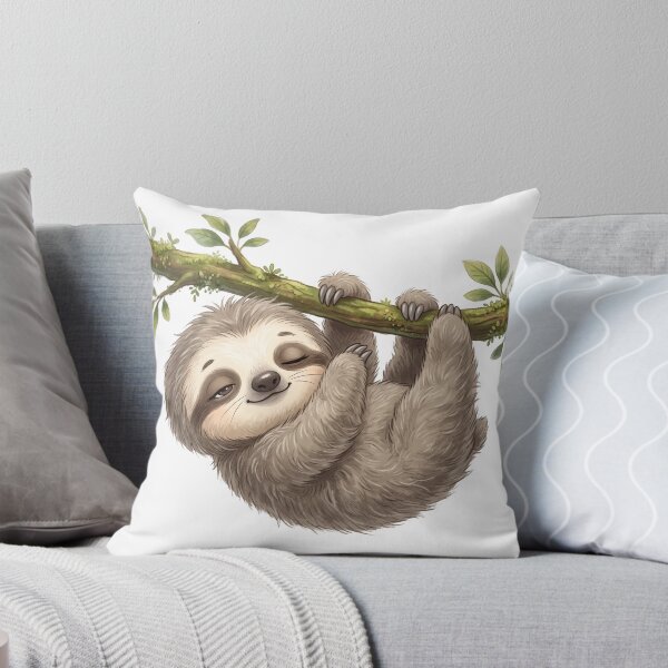 Item preview, Baby Sloth Hanging Sticker — Cute Sloth Lover Gift Sleepy Animal Kawaii Art designed and sold by Floraisonco.