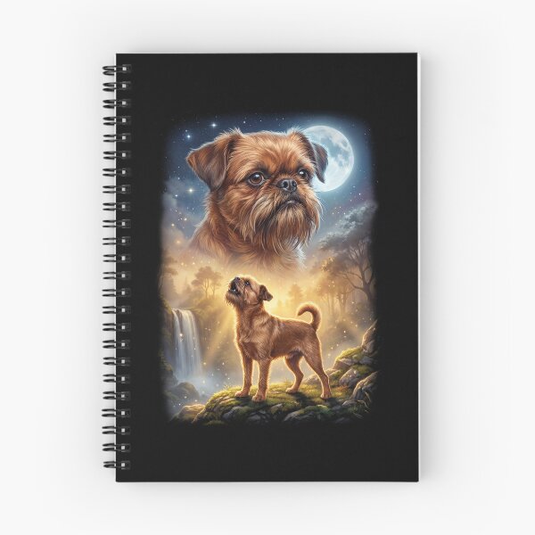 Artikelvorschau, Brüsseler Griffon, der den Mond heult, Kunst, Hundeliebhaber entworfen und verkauft von DoodleTortle.